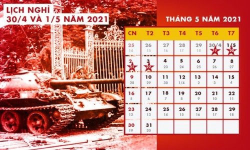 Dịp Lễ 30/4 và 1/5, người lao động được nghỉ mấy ngày?