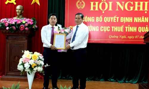 Bổ nhiệm ông Bùi Khánh Toàn làm Cục trưởng Cục Thuế Quảng Ngãi