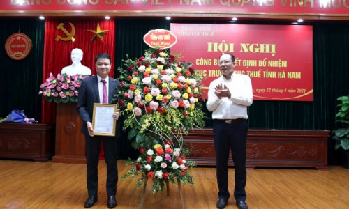 Ông Nguyễn Quang Hệ giữ chức Phó cục trưởng Cục Thuế Hà Nam