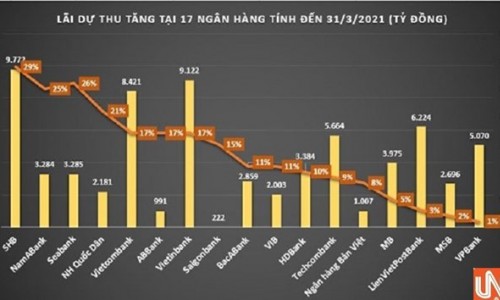 Ngân hàng có lo lắng khi con số lãi dự thu vẫn tăng cao?