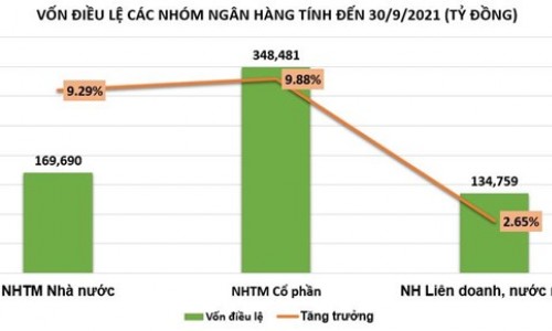 Vốn điều lệ nhóm ngân hàng biến động ra sao?