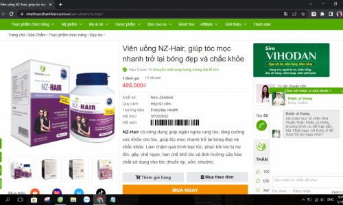 Cảnh báo: Sản phẩm TPBVSK Hạ Khiết Vương quảng cáo gây hiểu lầm như thuốc