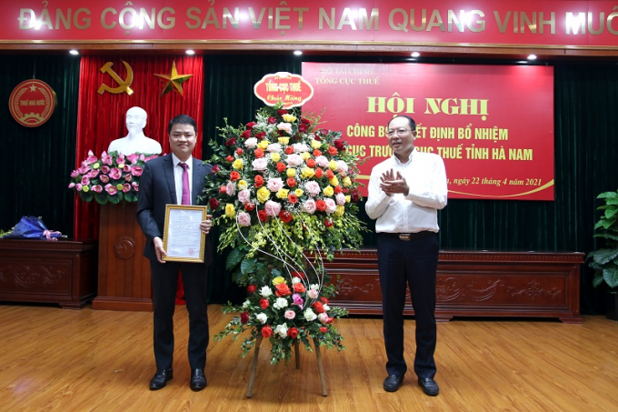Ông Nguyễn Quang Hệ giữ chức Phó cục trưởng Cục Thuế Hà Nam