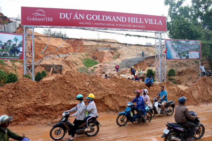 Dự án Goldsand Hill Villa gây sạt lở, Bình Thuận chỉ đạo khẩn