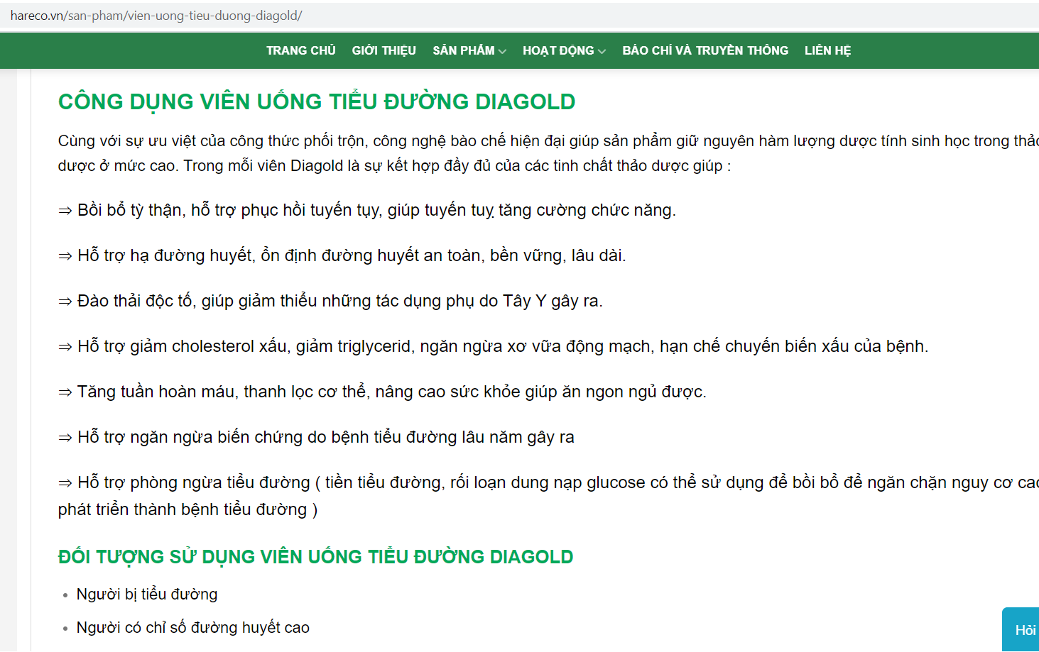 TPBVSK Diagold tự ý vẽ thêm công dụng, lừa dối người tiêu dùng
