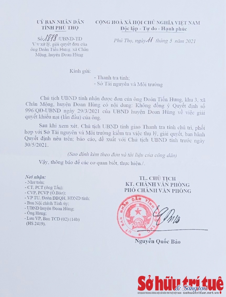 Khuất tất trong thu hồi đất ở huyện Đoan Hùng (Phú Thọ): Giải quyết không thỏa đáng, công dân phải khiếu nại lên tỉnh