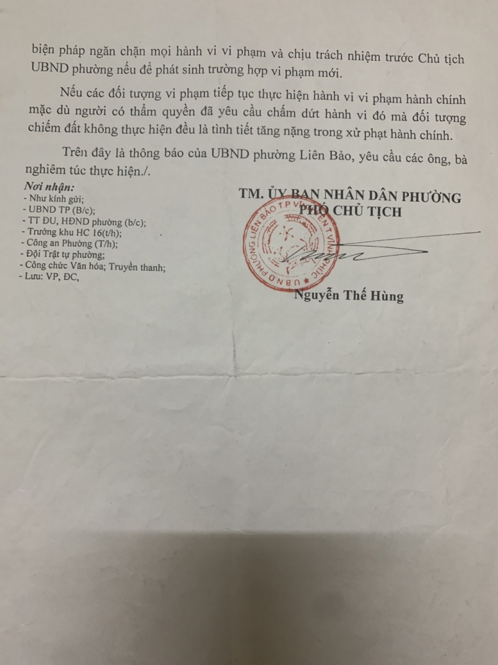 Phường Liên Bảo (Vĩnh Yên): Chính quyền thu hồi đất theo kiểu 'sống chết mặc bay'!?
