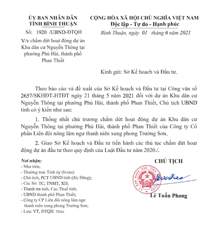 Bình Thuận: Chậm triển khai, nhiều dự án treo bị thu hồi