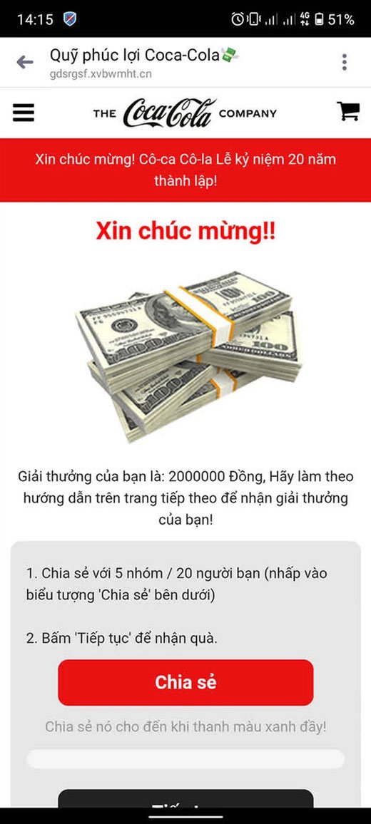 Truy cập link giả mạo Adidas, người dùng Facebook có nguy cơ cao bị mất tài khoản