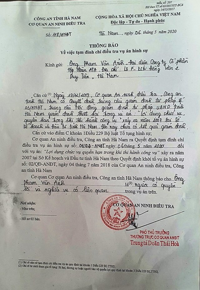 ĐBQH đề nghị giải quyết dứt điểm các vi phạm pháp luật xảy ra tại Sở Kế hoạch và Đầu tư Hà Nam