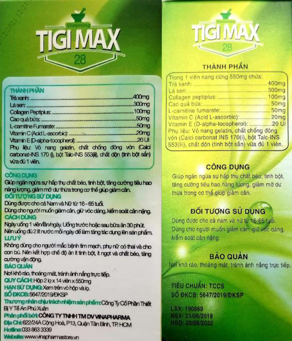 Cảnh báo: Phát hiện chất cấm Sibutramine trong sản phẩm Slimming TIGI MAX 28