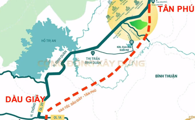 Cần hơn 8.300 tỷ đồng đầu tư cao tốc Dầu Giây - Tân Phú dài 60km