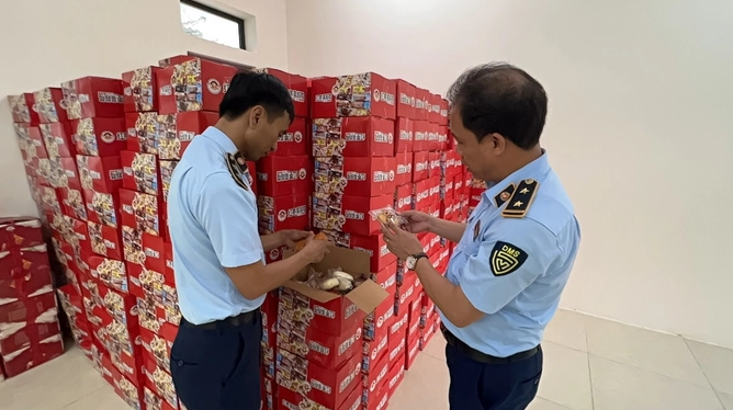Hà Nội phát hiện nghìn thùng bánh bông lan, táo đỏ, hướng dương nghi nhập lậu